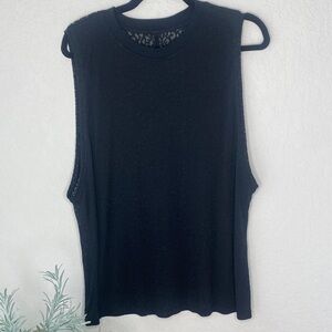 lululemon athletica Black Sleeveless Muscle Tank Sheer Cheetah Print